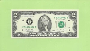 1995 ..UNCIRC $2 F 5350 0082 B .... 1995 $2 F-B NICE NOTE FRN - Picture 1 of 2