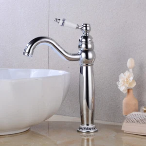 Retro Vintage Einhebel Hoch Wasserhahn Bad Waschbecken Mischbatterie Armatur NEU - Bild 1 von 9