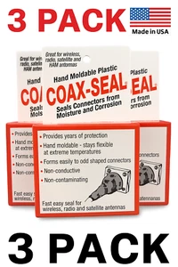 Coax Seal 104 Moldable Watertight Coaxial Cable Seal Tape - 1/2" x 60" - 3 Pack - Picture 1 of 5
