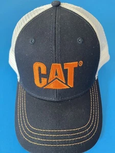 CAT Caterpillar Machinery Equipment Thompson Tractor Trucker Mesh Cap Hat Blue - Picture 1 of 5