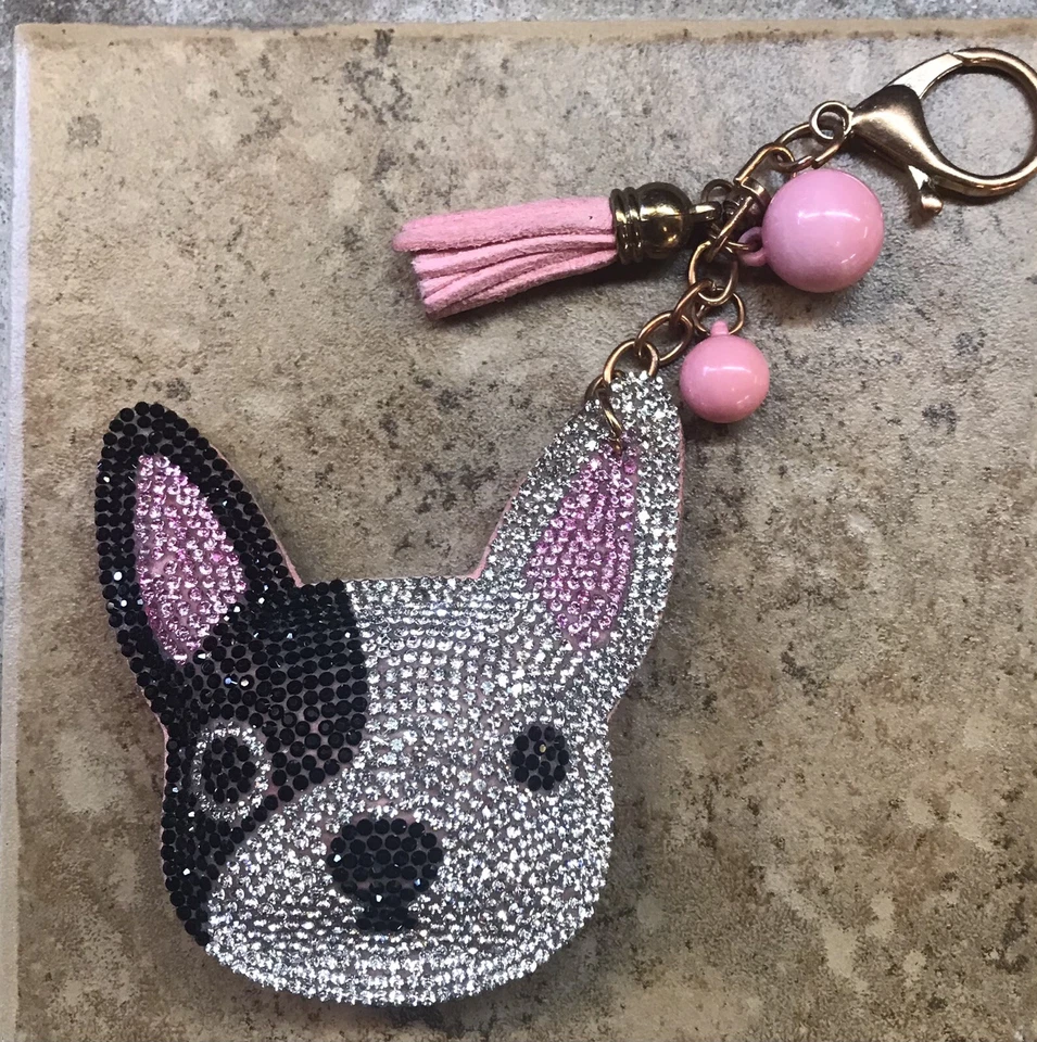 Chihuahua Keychain Pink Black - Image 1 of 4