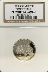 1999-S SILVER CONNECTICUT QUARTER PF 69 NGC - Picture 1 of 2