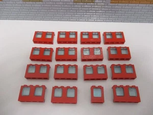 ( A14/2 ) Lego window red with pane airplane railway city house building - Picture 1 of 1