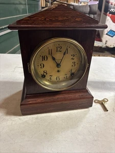 Seth Thomas Rosewood Mantle Clock 11” Tall 8.5 Wide 5 3/4 Thick Read Description - Picture 1 of 13