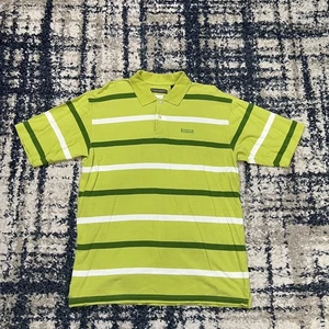 Vintage Y2K/2000s Enyce Striped Green White Polo Shirt Herren L Hip Hop ATL - Bild 1 von 10