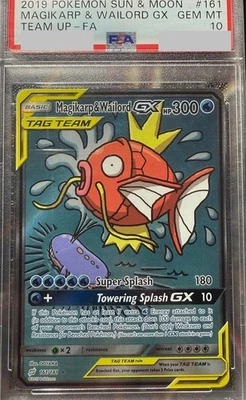 Pokemon Magikarp & Wailord GX Team Up Alternate Art #161 PSA 10 Gem Mint - Image 1 of 4