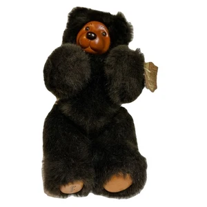 Cara y almohadillas de madera de felpa Robert Raikes Bears 1989 vintage etiqueta original 12"" - Imagen 1 de 9