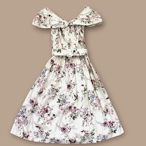 Antonio Melani garden Floral Dress Size 8 Pleats Off The Shoulder Cottage Core - Picture 1 of 18