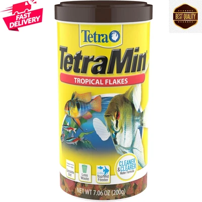BRANDED TetraMin Nutritionally Balanced Tropical Flake Food for Tropical Fish 7.06 Ounce