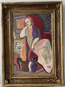 1920’s Cubism peinture signée Kadar Bela ami Scheiber H Alfred Reth Rare - Bild 1 von 19
