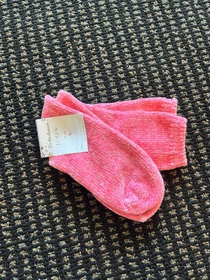 J Crew Womens Pink Chenille Boot Socks Tis the Season Cozy Soft One Size NWT - Image 1 of 3