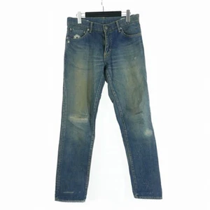 Used Visvim Fluxus Serge De Nimes Denim Pants Jeans Patch W32 L30 Indigo 04D45 M - Picture 1 of 8