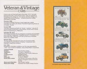 Australia 1984: Veteran and Vintage Cars - Stamp Pack - 5 x 30c Stamps - MNH - Bild 1 von 2