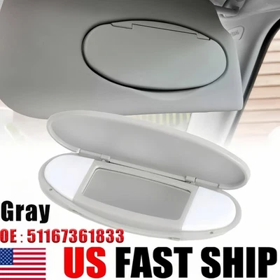 Gray Sun Visor Vanity Mirror Cover For BMW For mini R55 R56 R60 2007-2013 2014 Foto 1 de 4