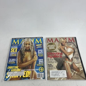 Maxim Magazine Lot Of 2- Christina Aguilera- January 2003 & March 2007 - Imagen 1 de 4