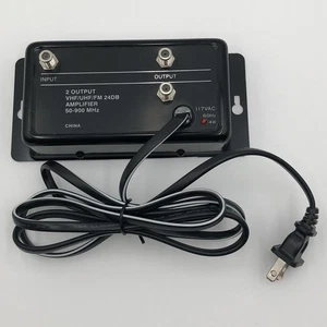 Phillips 2 Output UHF/VHF/FM 24dB Distribution Amplifier 120V AC 60Hz 4W PH61111 - Picture 1 of 12