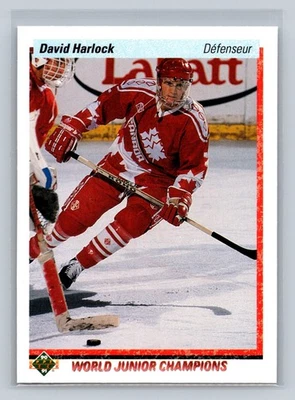 1990-91 Upper Deck French #470a David Harlock RC Rookie Canada - Image 1 of 2