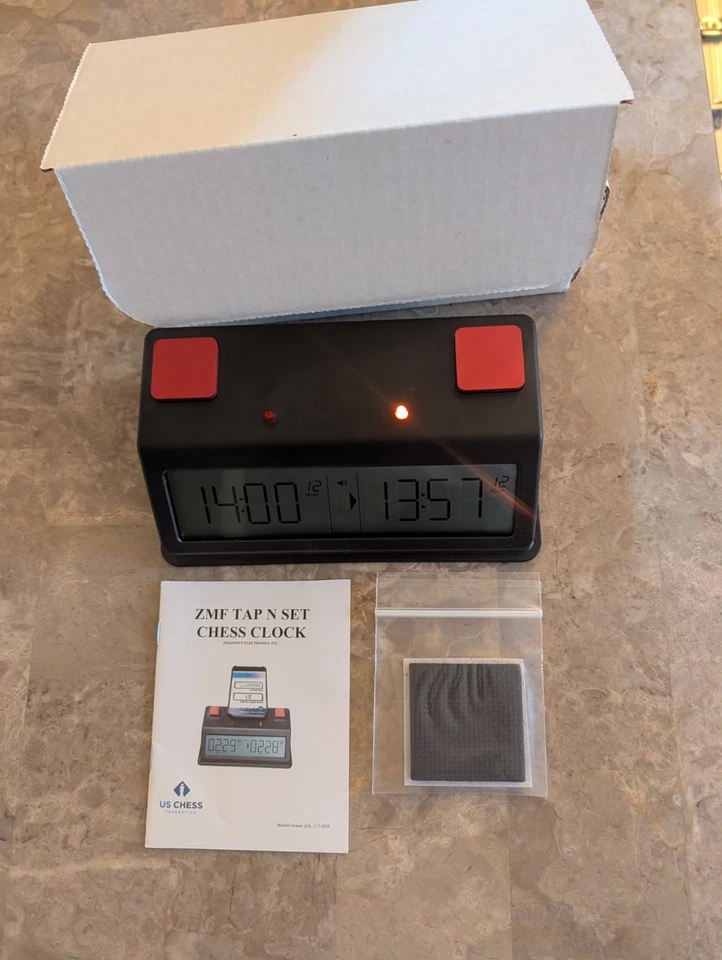 ZMF Tap N Set Digital Chess Clock Red Buttons - Unused - New - Image 1 of 4
