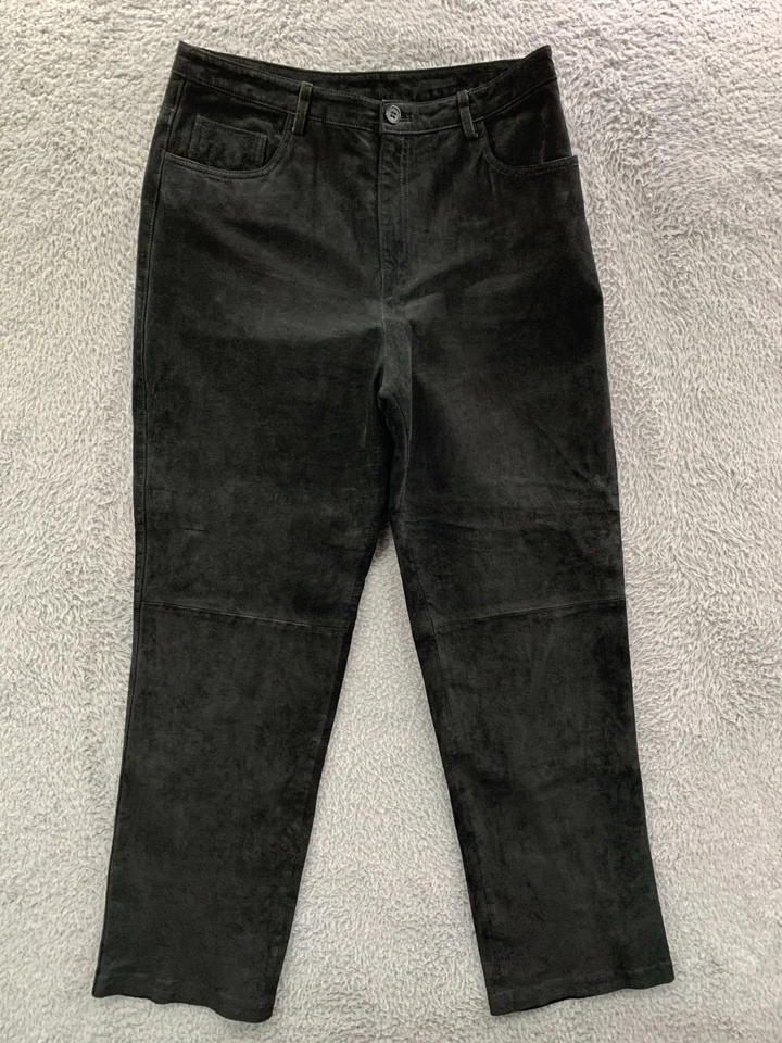 Pantalones de mujer Brandon Thomas talla 12 32x31 cuero negro* Foto 1 de 4