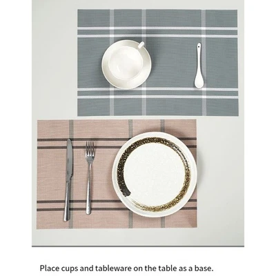 Dining Table Mats 4 Pack Waterproof Heat Resistant 18x12 Inch PVC Material - Image 1 of 4