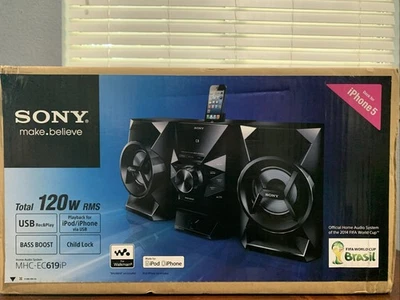 Sony MHC-EC619iP Mini HIFI Component Stereo MP3 iPhone System BLUE NIB SEALED - Image 1 of 4