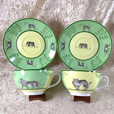 Juego de 2 juegos de vajilla grande de porcelana Hermes para sopa de mañana y platillo África Foto 1 de 4