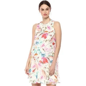 Calvin Klein Dress Women’s Spring Multi Shift Sleeveless Floral Mini Size 10 NWT - Picture 1 of 5