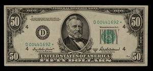 FR 2109-D* $50 1950 B Federal Reserve Note US - Star Note - SKU-CA1646 - Picture 1 of 2