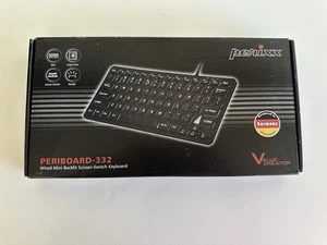 Perixx PERIBOARD-332 Wired Backlit USB Keyboard - Mini 11.22x4.57x0.83 Black  - Picture 1 of 3