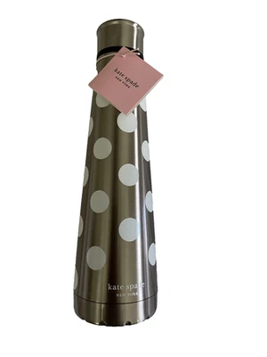 Botella de agua de acero inoxidable Kate Spade NY nueva con etiquetas con lunares blancos nueva en caja Foto 1 de 4