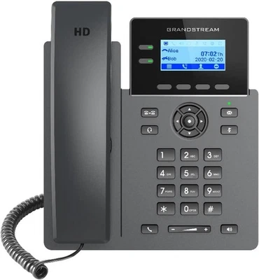 Grandstream GRP2602P Dual-Port 10/100 Ethernet Corded IP Phone w/ 2.4"LCD, Black - Image 1 of 4