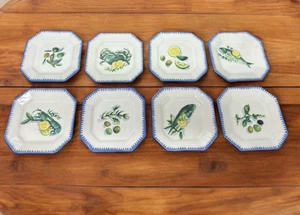 Williams Sonoma Sardinia Appetizer Plates Set of 8 Seafood Olive 6" Italian Made - Picture 1 of 15