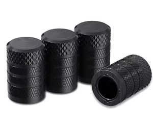 Black TPMS Non Stick Metal Valve Caps Dust Covers 4pcs/set for Cars & Bikes - Picture 1 of 6
