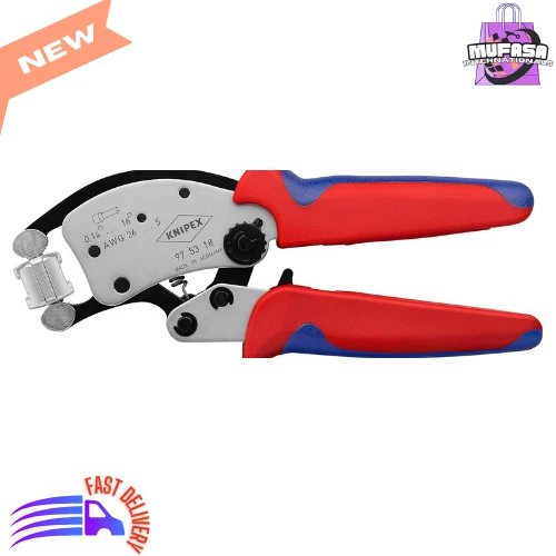 KNIPEX Twistor16 Self-Adjusting Crimping Pliers, Rotatable Die Head, 97 53 18 - Image 1 of 4