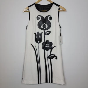 Nuevo con etiquetas Vestido Target Victoria Beckham Negro Blanco Floral XS Sin Mangas Hasta la Rodilla - Imagen 1 de 10