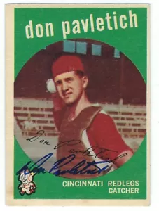 Autogrammkarte Don Pavletich Cincinnati Reds 1959 Topps #494 mit Echtheitszertifikat - Bild 1 von 1