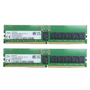 New SKHynix 64GB (2X32GB) DDR5 4800MHz PC5-38400 ECC Registered RDIMM Memory Ram - Picture 1 of 5