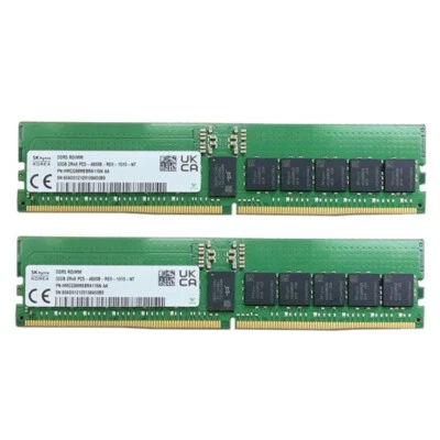 New SKHynix 64GB (2X32GB) DDR5 4800MHz PC5-38400 ECC Registered RDIMM Memory Ram - Image 1 of 4