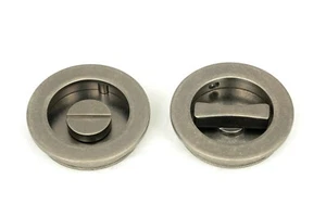 From The Anvil 50184 Pewter 60mm Plain Round Pull - Privacy Set - Picture 1 of 5