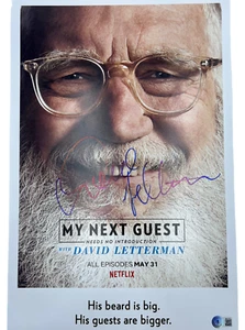 DAVID LETTERMAN SIGNED 12X18 PHOTO MY NEXT GUEST LATE NIGHT SHOW BECKETT BAS ! - Picture 1 of 3