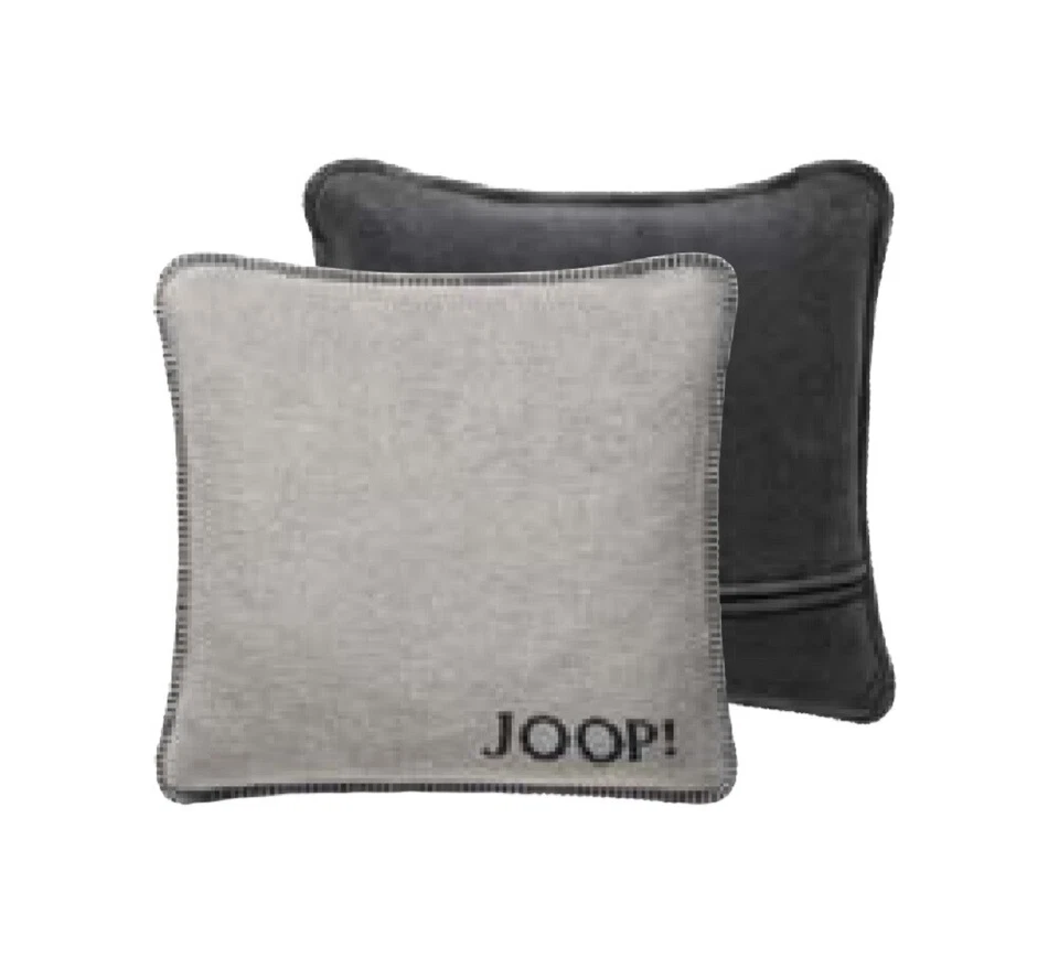 JOOP Kissenhülle Uni-Doubleface 739469 Fleece Qualität 50x50 cm Ash-Anthrazit