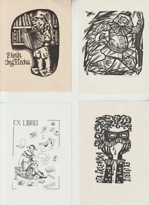 Konvolut 21 Original Stich Exlibris "Clowns, Harlekin" diverser Künstler - Bild 1 von 6