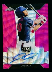 JOE GRAY 2018 LEAF METAL DRAFT PINK WAVE PRISMATIC AUTO ROOKIE RC #1/10 BREWERS - Picture 1 of 2