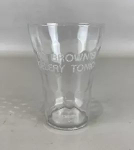 Vintage "DR. BROWN'S" Celery Tonic Soda Fountain Drinking Glass w/ Syrup Line - Picture 1 of 2
