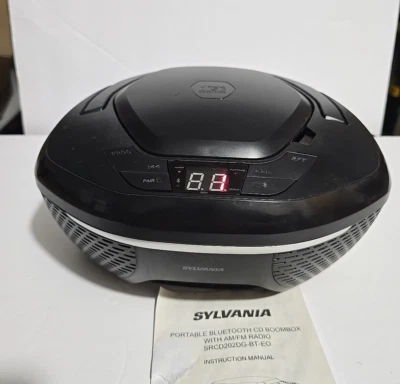 Sylvania Bluetooth CD бумбокс радио AM FM радио SRCD202-DG-BT-EO работает - Изображение 1 из 4
