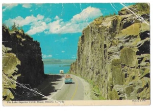 Postcard Canada Kama Rock Cut Lake Superior Route Ontario Vintage Photo View - Picture 1 of 2