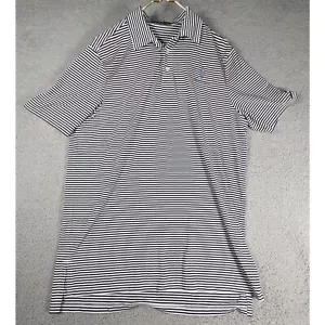 Camisa polo de golf Ralph Lauren RLX para hombre talla L blanca negra a rayas manga corta - Imagen 1 de 6