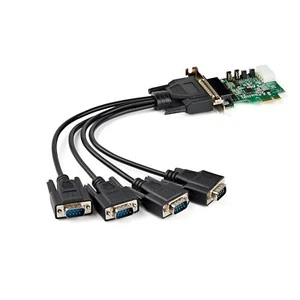 StarTech PEX4S953LP 4 Port RS232 DB9 Serial Adapter PCIe x1 LowPro Card Cable - Picture 1 of 7