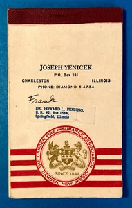 Bloc de notas publicitario premium vintage seguro contra incendios de Camden/Charleston, Illinois - Imagen 1 de 5