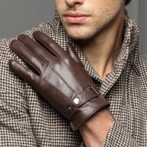 Hombres Guantes de Cuero Genuino Piel de Oveja Conducción Elegante Al aire libre Invierno Cálido Regalo - Imagen 1 de 17